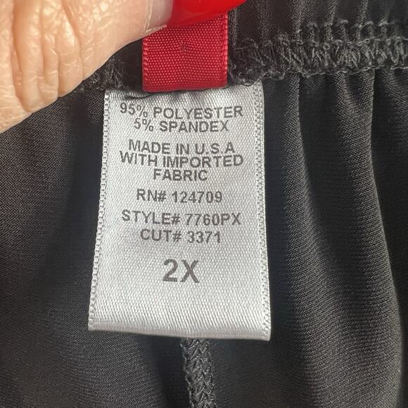 IC COLLECTION By Connie K Plus 2X High Rise Wide Leg Pants Black Heavy Ponte - Picture 6 of 13